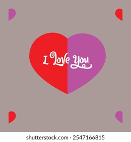 Happy Valentine's Day I Love U Design mit Liebe Form