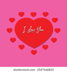 Happy Valentine's Day I Love U Design mit Liebe Form