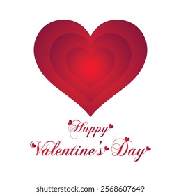 Happy Valentine's day love vector card design. Romantic template decorate with text calligraphy and trendy hearts.