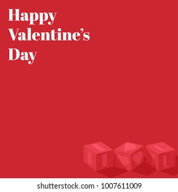 Happy valentine's day with i love you cube for greeting card or background poster