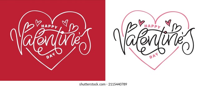 Feliz Día de San Valentín - Te quiero - Bésame - etiqueta de doodle con letras de dibujos a mano. Fondo del patrón de amor