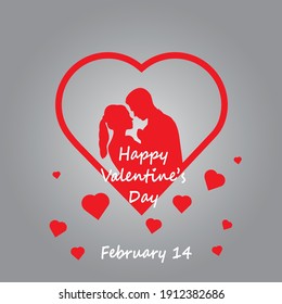 Happy Valentines day lovely couple logo , silhouette vector