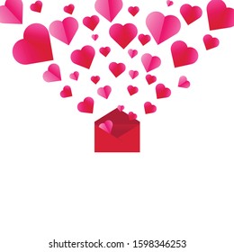 happy valentine's day mail concept illustration.