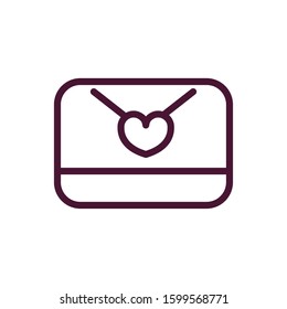 happy valentines day mail envelope love romantic feeling icon vector illustration thick line