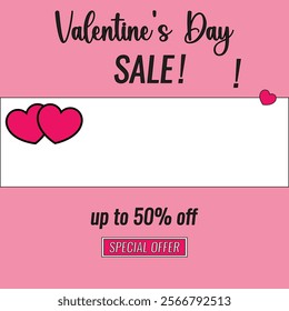 Happy Valentine's Day with the main color, namely pink. for the promotion of clothing, food and other products.Calligraphy words text sign on copy space.