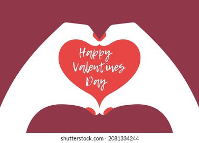 Happy Valentine's Day. Man and woman hold heart. Shape of red heart. Symbol of love. Vector illustration flat design. Isolated on white background. Love background. Holiday february.