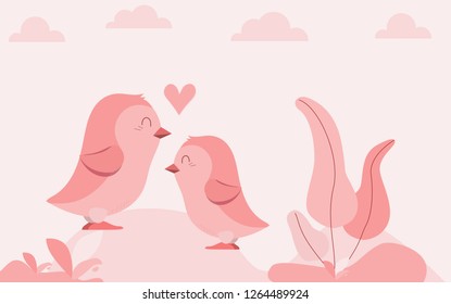 Happy Valentines Day and Happy Marry, on abstract background lat design style vector graphic illustration
