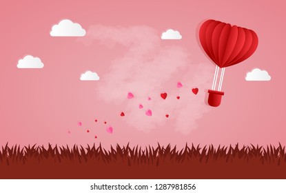 Happy Valentines Day and Happy Marry, on abstract background lat design style vector graphic illustration