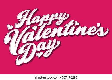 A Happy Valentine's Day message in bold script on a magenta background