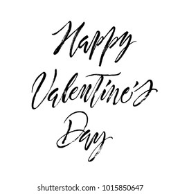 Happy Valentine's Day message. Dry brush lettering. Modern calligraphy poster in expressive style