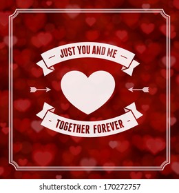  Happy Valentine's day message vintage retro vector background. 