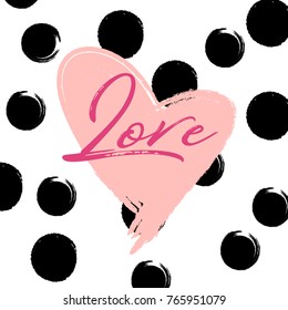 Happy Valentine's day modern calligraphy. Hand written greeting card.