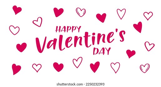 Happy Valentine's Day. Modern card design. Cartoon. Vector illustration. Isoalted on white background
