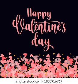 Happy Valentine's Day. Modern style calligraphy phrase. Hand drawn decorative elements and brush lettering quote.Concept for cards, leaflets or banners. Vector isolated illustration.