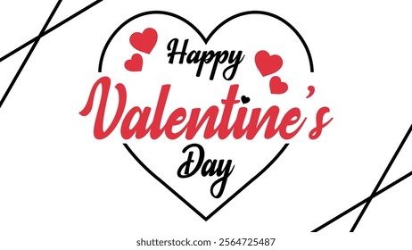 Happy Valentines Day modern typography text design vector illustration. Romantic Template design for celebrating valentine's Day on 14 February. Wallpaper, flyer, poster, sticker, banner, card.