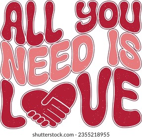 Happy Valentine's Day Mom Love Sublimation Print Design Graphics.  Heart Red Bold Wavy Typography For Printing on Clothing and Fashion Apparels.