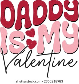 Happy Valentine's Day Mom Love Sublimation Print Design Graphics.  Heart Red Bold Wavy Typography For Printing on Clothing and Fashion Apparels.