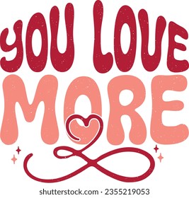 Happy Valentine's Day Mom Love Sublimation Print Design Graphics.  Heart Red Bold Wavy Typography For Printing on Clothing and Fashion Apparels.