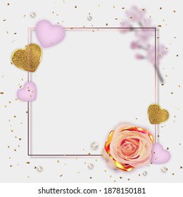 Happy Valentine's Day or Mother's day card. Festive banner and poster.