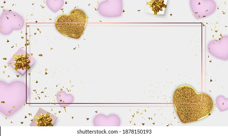 Happy Valentine's Day or Mother's day card. Festive banner and poster.