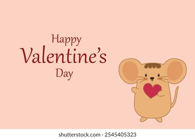 Happy Valentines Day Mouse Illustration