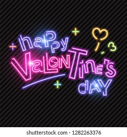 Happy valentines day neon design