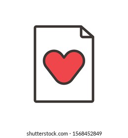 happy valentines day notebook sheet with heart vector illustration design