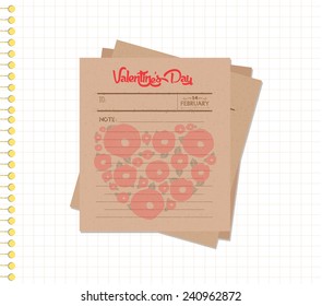 happy valentines day notes retro