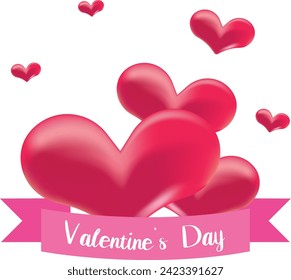 Happy Valentine's day on white background. Illustration for Valentine's day posters, icons, Valentine's day greeting cards, Valentine's day print and web projects.