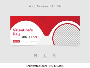Happy valentine's day. online shopping store on website