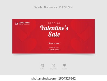 Happy valentine's day. online shopping store on website