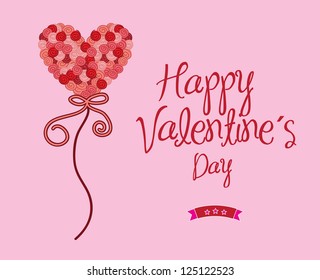 Happy valentines day over pink background vector illustration