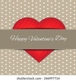 Happy Valentines Day With Paper Belt, high quality vector graphic EPS10
