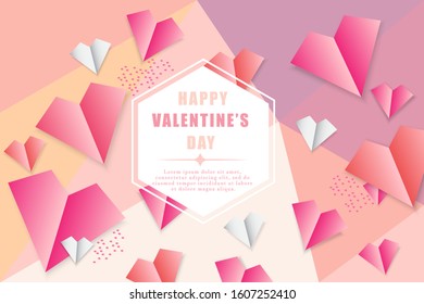 Happy valentine's day paper cut background, Holidays background, love texture.