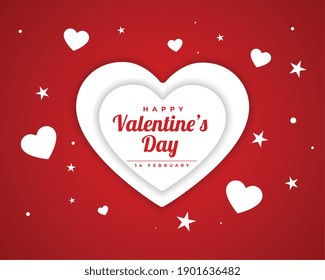 happy valentines day paper cut hearts card design