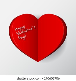 Happy Valentine`s Day - Paper Origami background or card. Vector illustration.