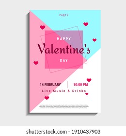 Happy Valentine's Day Party. Beautiful Background with heart shape. It is suitable for banners, posters, flyers, invitations, etc. Vector illustration	