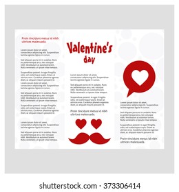 Happy Valentines Day Party brochure Design Template. Typography flyer invitation vector illustration.