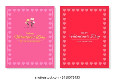 Happy Valentines Day party poster template and Valentine's day gift card template with heart shape.