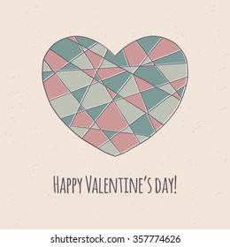 Happy Valentine's Day pattern in hand drawn style