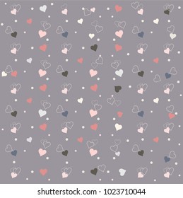 Happy Valentine's Day. A pattern with hearts on a gray background.