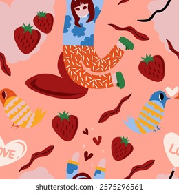 Happy Valentine's Day Pattern Illustration