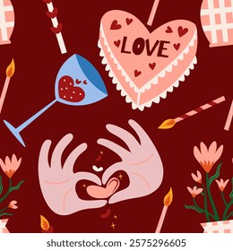 Happy Valentine's Day Pattern Illustration