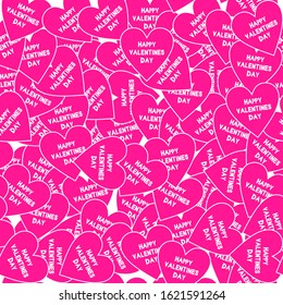 HAPPY VALENTINES DAY - PATTERN - PINK AND WHITE - FOR YOUR DESIGN