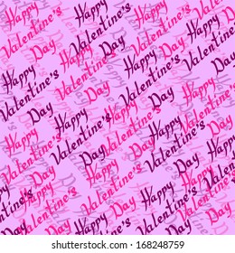 Happy Valentine's Day. Patterned inscription. Vector background