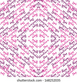 Happy Valentine's Day. Patterned inscription. Vector background