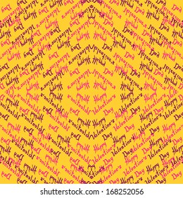 Happy Valentine's Day. Patterned inscription. Vector background