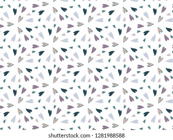 Happy Valentine's Day with Patterns Background with Hearts Vector.