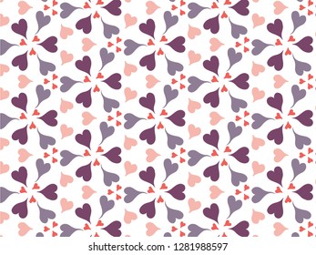 Happy Valentine's Day with Patterns Background with Hearts Vector.