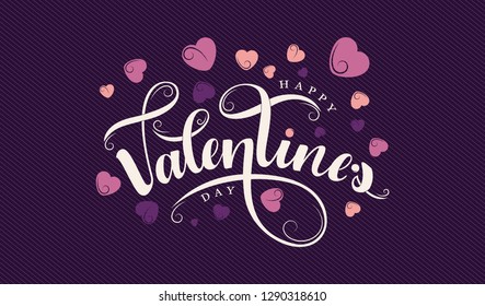 Happy Valentine's Day perfect vector lettering sign with harmonic color pallet